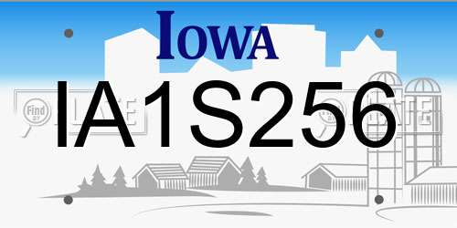 IA1S256 Iowa License Plate