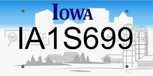IA1S699 Iowa License Plate