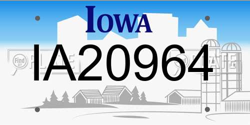 IA20964 Iowa License Plate