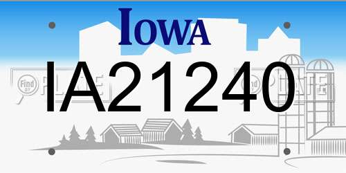 IA21240 Iowa License Plate