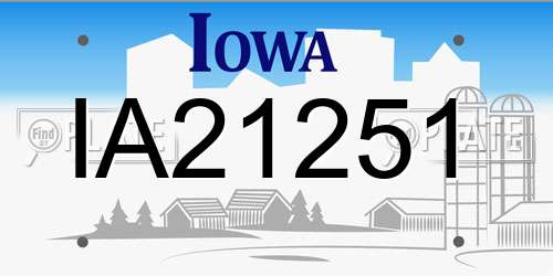IA21251 Iowa License Plate