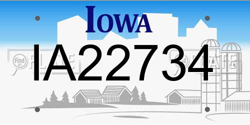 IA22734 Iowa License Plate