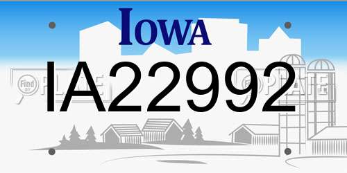 IA22992 Iowa License Plate