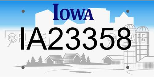 IA23358 Iowa License Plate