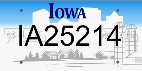IA25214 Iowa License Plate