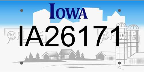 IA26171 Iowa License Plate