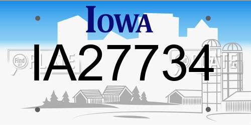 IA27734 Iowa License Plate