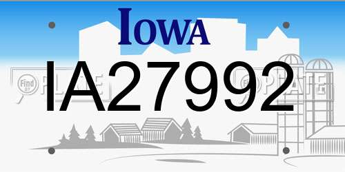 IA27992 Iowa License Plate