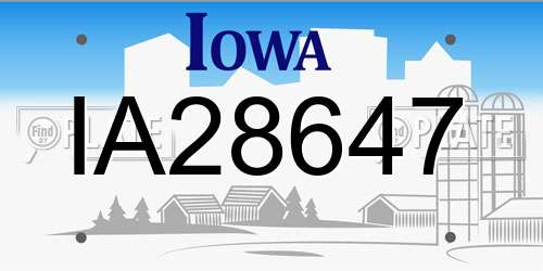 IA28647 Iowa License Plate
