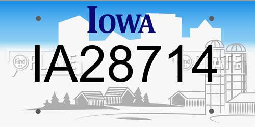 IA28714 Iowa License Plate