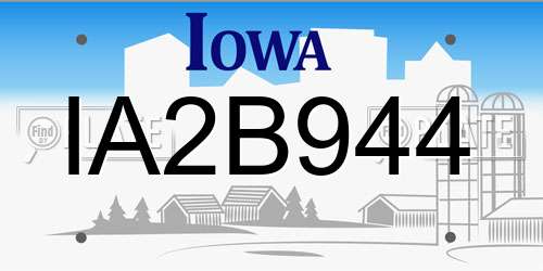 IA2B944 Iowa License Plate
