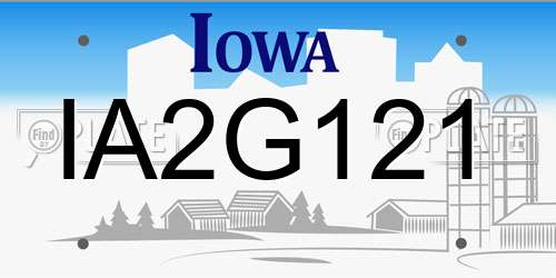 IA2G121 Iowa License Plate