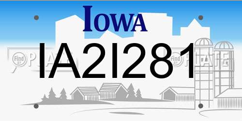 IA2I281 Iowa License Plate