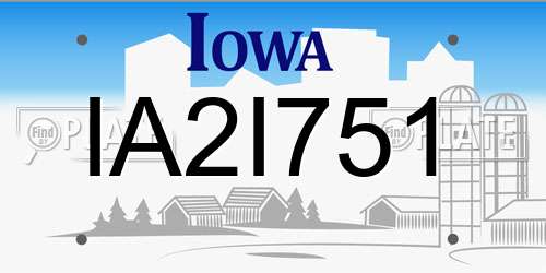 IA2I751 Iowa License Plate
