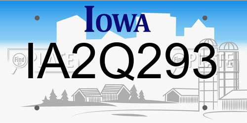 IA2Q293 Iowa License Plate