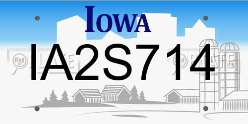 IA2S714 Iowa License Plate