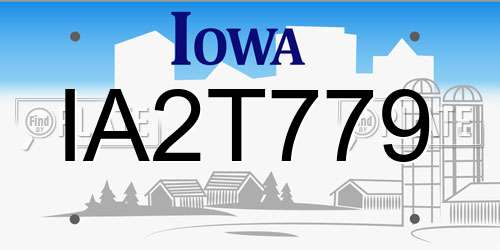 IA2T779 Iowa License Plate