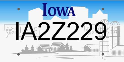 IA2Z229 Iowa License Plate