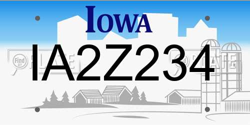 IA2Z234 Iowa License Plate