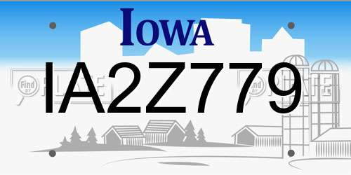 IA2Z779 Iowa License Plate