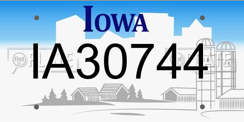 IA30744 Iowa License Plate