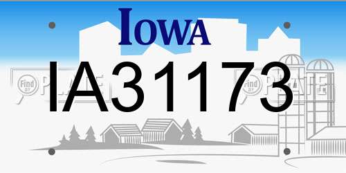 IA31173 Iowa License Plate