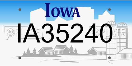 IA35240 Iowa License Plate