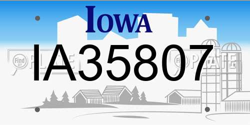 IA35807 Iowa License Plate