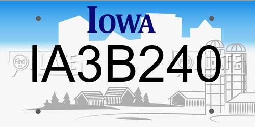 IA3B240 Iowa License Plate