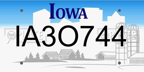 IA3O744 Iowa License Plate