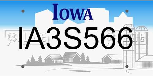 IA3S566 Iowa License Plate