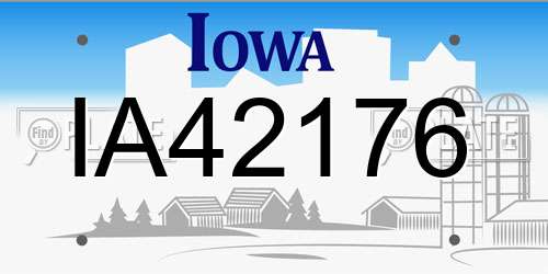 IA42176 Iowa License Plate