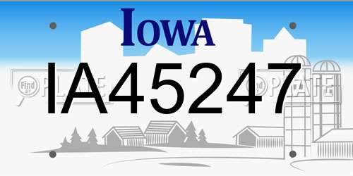 IA45247 Iowa License Plate