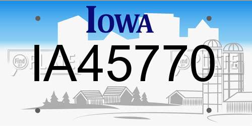 IA45770 Iowa License Plate