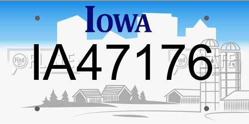 IA47176 Iowa License Plate