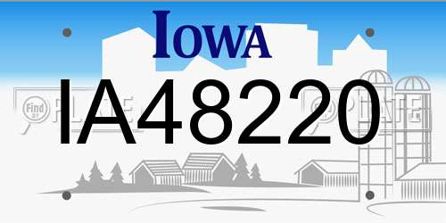 IA48220 Iowa License Plate