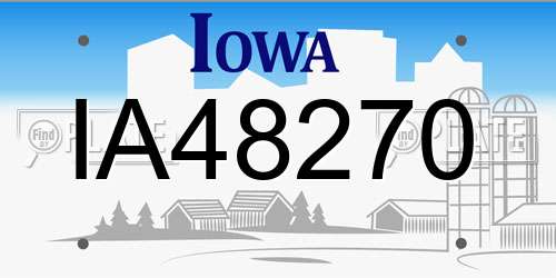 IA48270 Iowa License Plate