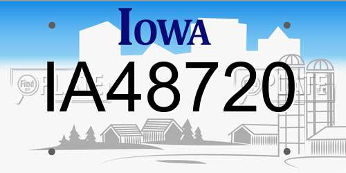 IA48720 Iowa License Plate