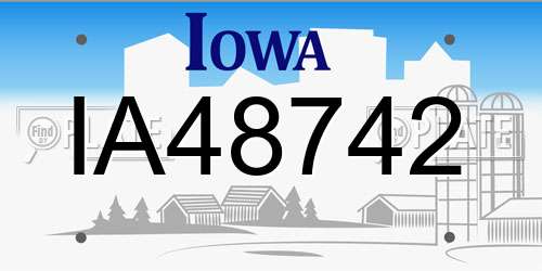 IA48742 Iowa License Plate