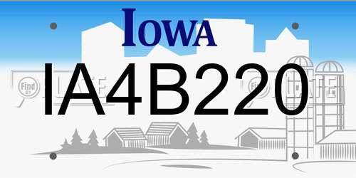 IA4B220 Iowa License Plate
