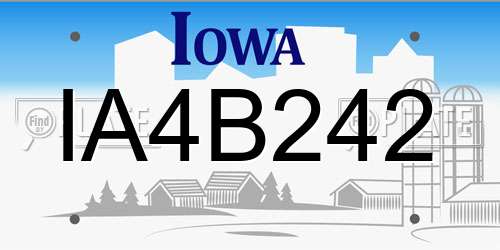 IA4B242 Iowa License Plate