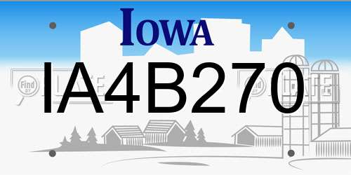 IA4B270 Iowa License Plate