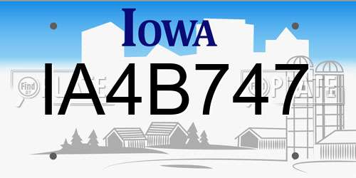 IA4B747 Iowa License Plate