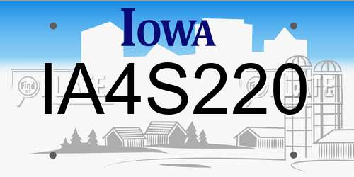 IA4S220 Iowa License Plate