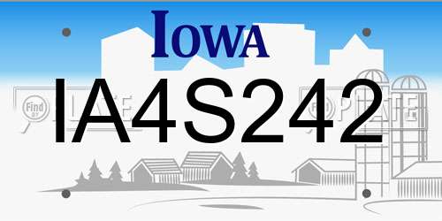 IA4S242 Iowa License Plate