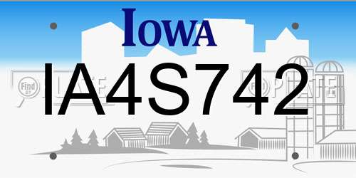 IA4S742 Iowa License Plate