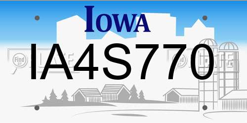 IA4S770 Iowa License Plate
