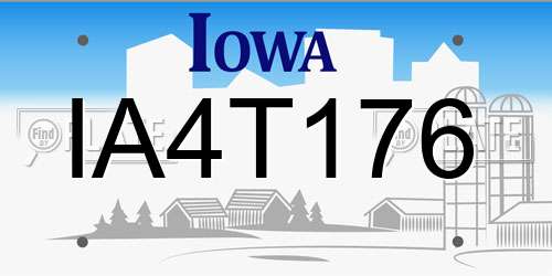 IA4T176 Iowa License Plate