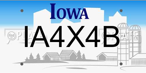 IA4X4B Iowa License Plate