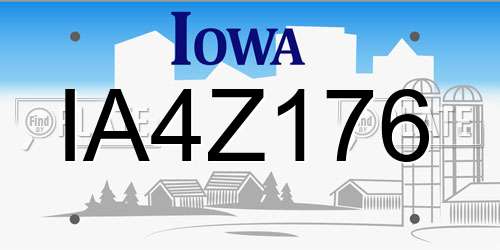 IA4Z176 Iowa License Plate